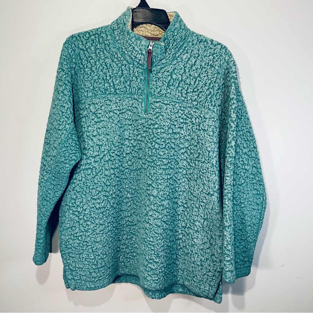 Live Oak Brand mens Sherpa fleece green 1/4 zip pullover XL